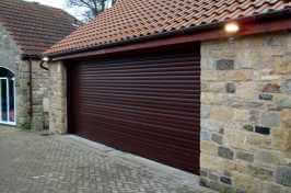 brown roller garage door