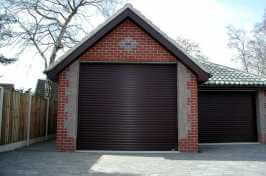 brown roller garage door
