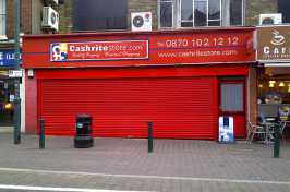 cashrite storefront red roller shutters