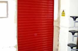 new red roller shutter